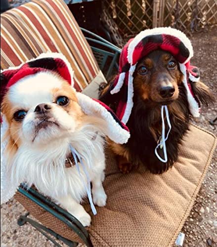 Dog Hats with Earmuffs Pets Warm Adjustable Trapper Hat for Small Medium Dogs - Image 4