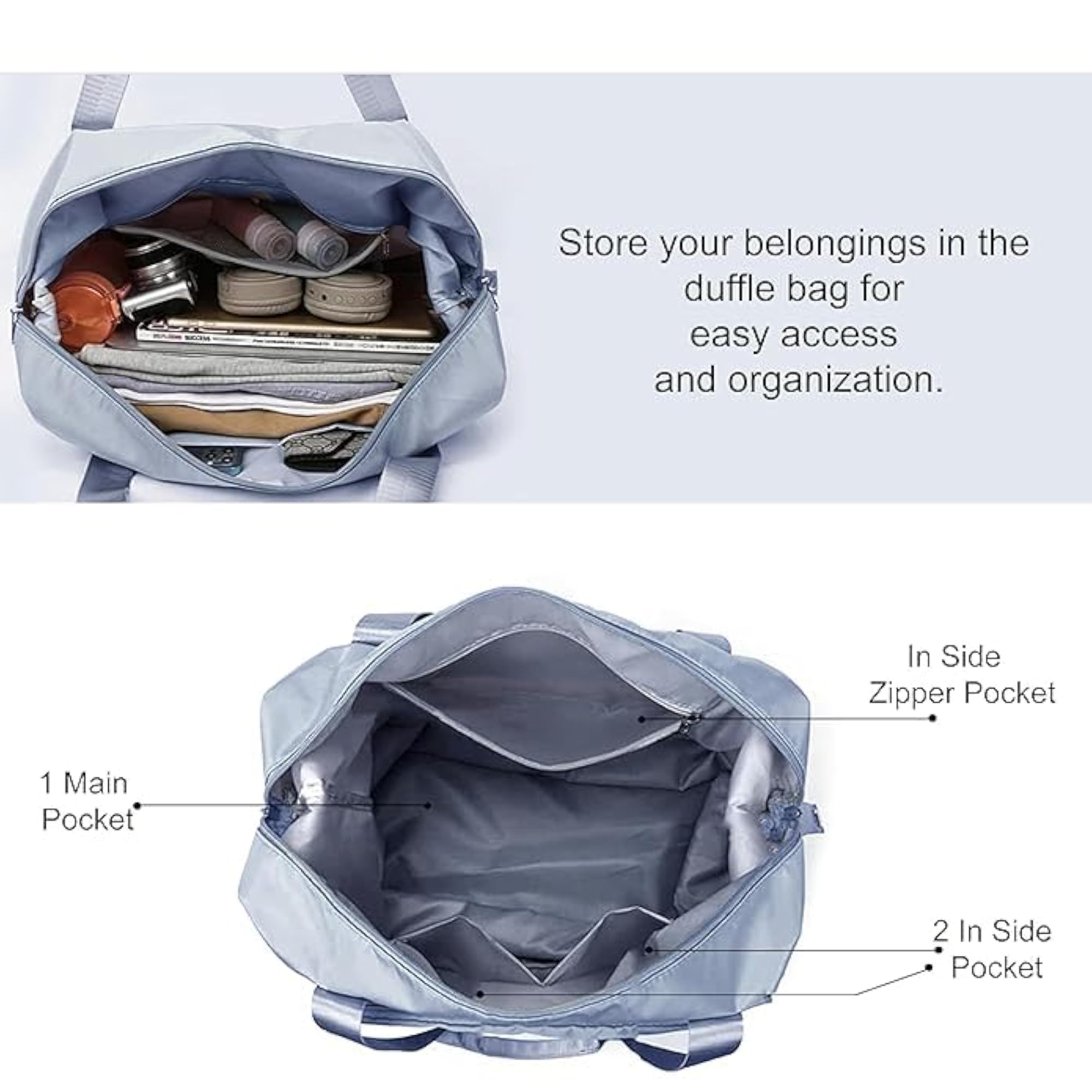Foldable Travel Pocket Duffel Bag for Lightweight Carry
