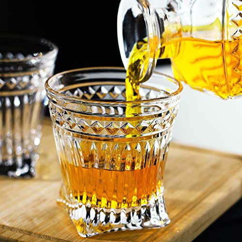 Luxu 2HO0911-JJ-2946 Whiskey Glasses(Set Of 6)-9 Oz Vertical Stripes Scotch Glasses,Premium Old Fashioned Glasses,Clear Crystal Bourbon Rock Glasses,Large Bar Glasses,Unique Glassware Tumblers thumb #5