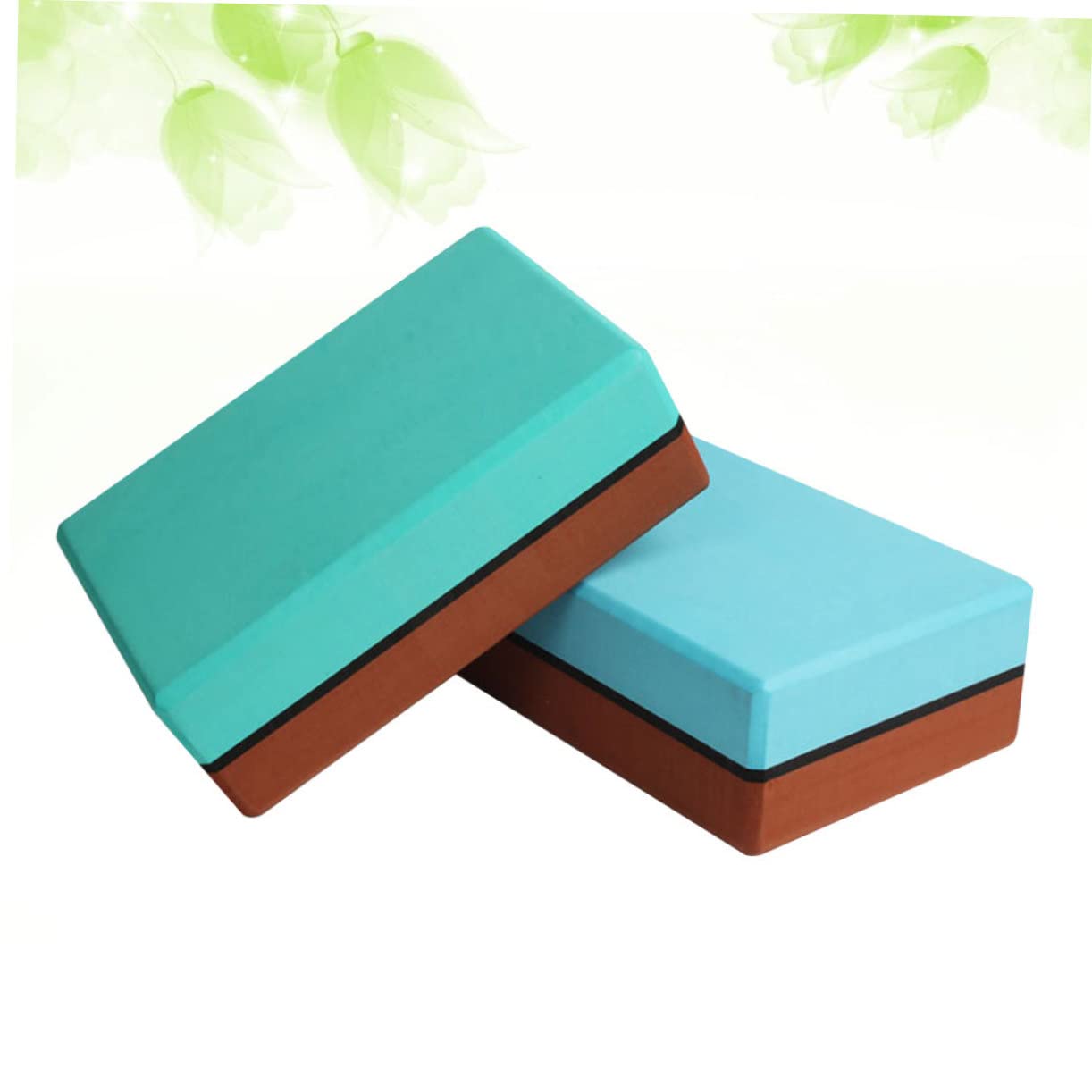 SUPVOX Double Yoga Pilates Bricks 2pcs High Density Eva Yoga Blocks Gymnastics Blocks Non-slip Surface for Balance