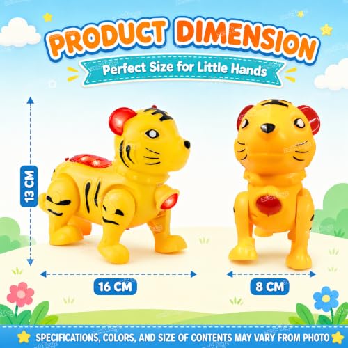 Image of Zest 4 Toyz Musical Tiger Toy for Kids with Lights & Sound Battery Operated Cute Animal Toy for Baby Boys & Girls