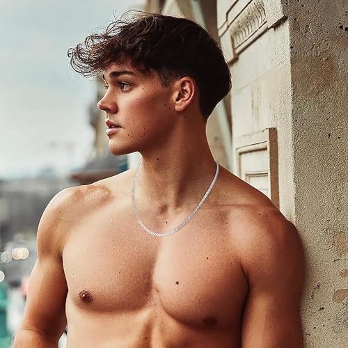 Cuban Link Chains for Men, 925 Sterling Silver Over 3.5mm/7mm Cuban Chain Diamond Cut Silver Necklace Chains Gifts for Men Father Boyfriends4