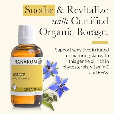Pranarom - Borage Virgin Plant Oil 60ml - Enhancing Relaxation - Promotes Skin Elasticity - Rich in Omega 6 and Vitamins A, E Certified Organic, Cold-Pressed and Cruelty-Free