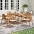 Christopher Knight Home Meja Acacia Wood Outdoor Dining Set for 6, Wooden 7 Piece Patio Dining Table Set, Wooden Outdoor Dining Armchair and Table Set with Cushion, Patio Furniture Set, Teak+Beige