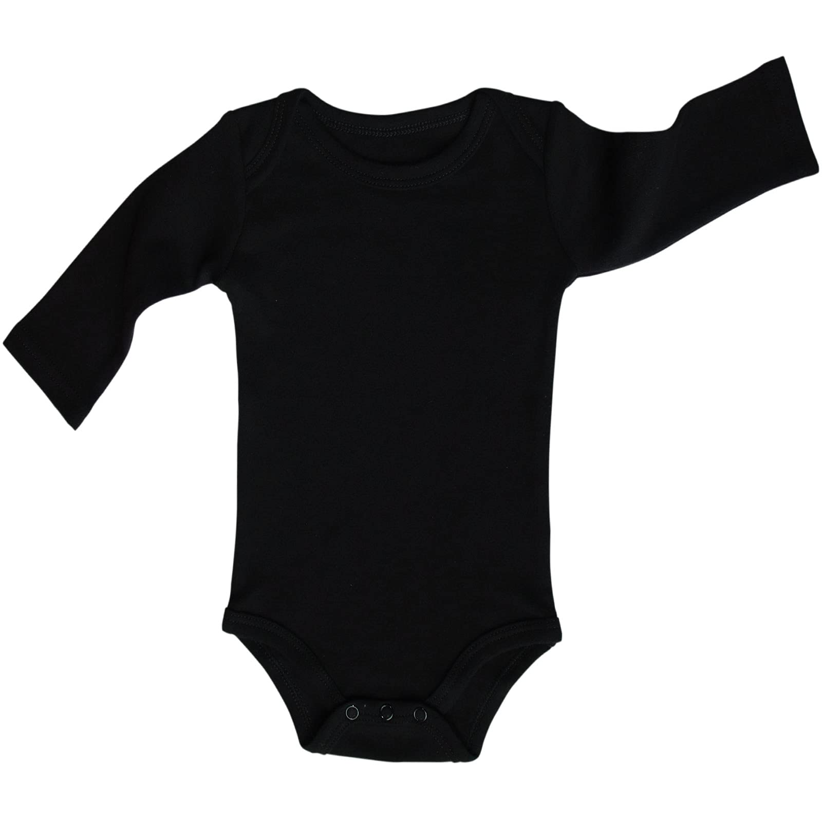 JWWN 3 Pack Baby Boys Long Sleeve Romper 100% Cotton Solid Color Infant Bodysuit,(Black,12M)
