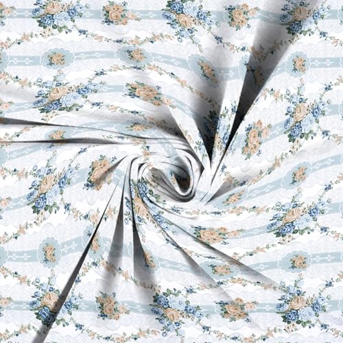 Image of la' amour Premium Cotton Elastic Fitted Bedsheets with 2 King Size Pillow Covers Double Bed with All Around Elastic Supersoft Size - 72 King Sizex78+10 inches White Teal Abstract 200 tc - 220 tc