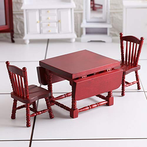Jidoanck Children'S Diy Dollhouse Miniature Toy Birch Folding Table Chair Model Accessories Decor Craft Gift For 1/12 Doll House thumb #1