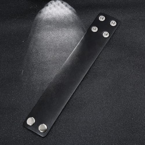 Mens Womens Punk Rock Simple Blank Wide Pu Leather Cuff Bracelet3
