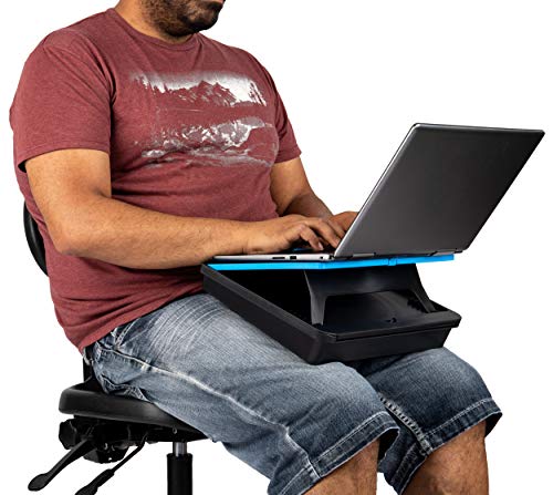 Mind Reader Adjustable Lap Desk with Storage Comfortable, Portable Laptop Stand, Built-in Cushion for Comfort, 11.25