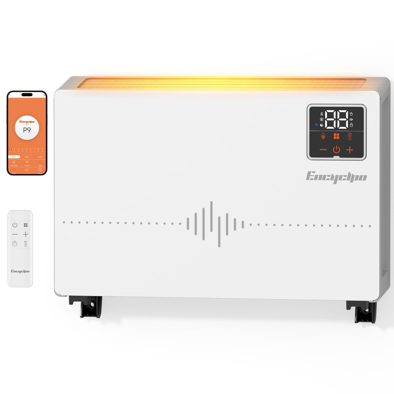 Smart Wall Heater with Wireless and Remote Control 1500W Space Heaters for Indoor Use Wall Mounted Floor Electric