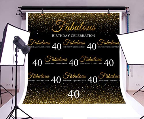 Yeele 2,1 x 2,1 m großer Hintergrund zum 40. Geburtstag, personalisierbar, für Fotostudio-Requisiten – Bild 4