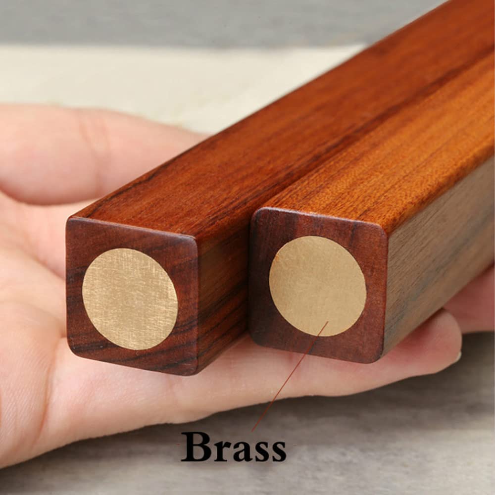 Amazon | 木製書道文鎮、木製文鎮、 1ペア 22cm 中国水墨画 ローズ