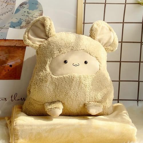 Coussin couverture en peluche marron lavable pour la maison