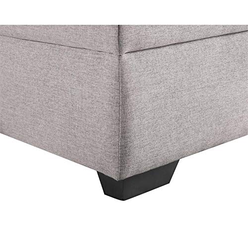 Bowery Hill Light Gray Linen Reversible/Sectional Sleeper Sofa With Storage For Small Space #TOP5