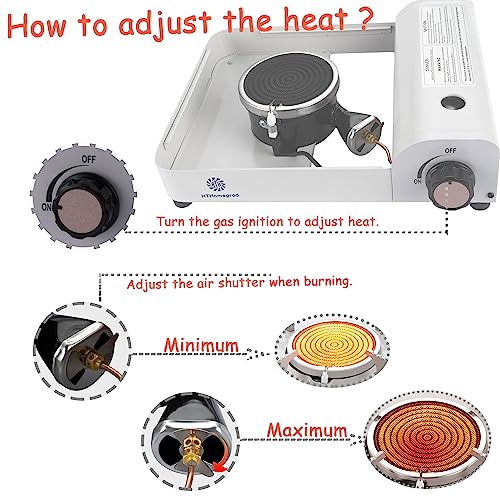Portable Camping Stove Windproof Infrared Butane Burner Fuel Cooker Outdoor Hiking Picnic Compact Stoves White Color With Carry Box - Image 4