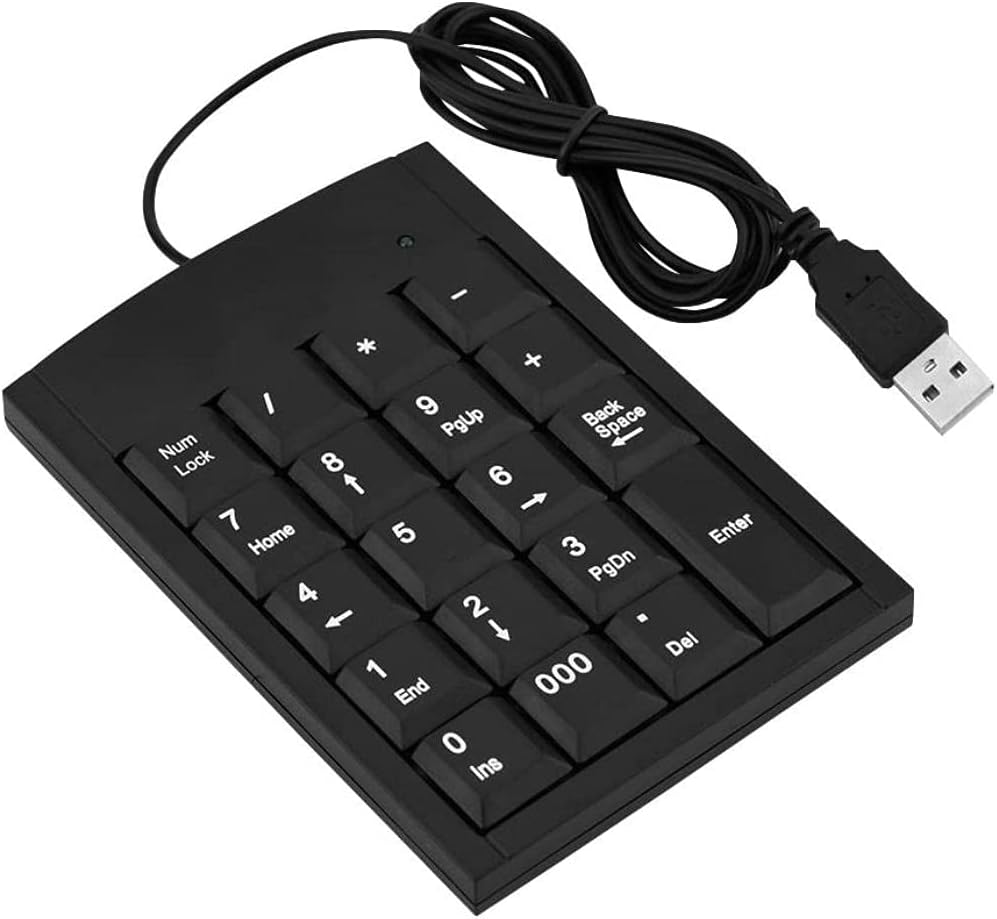 Number Pad Numeric Keypad, Portable Mini USB Numeric Keypad Number Keyboard for Laptop