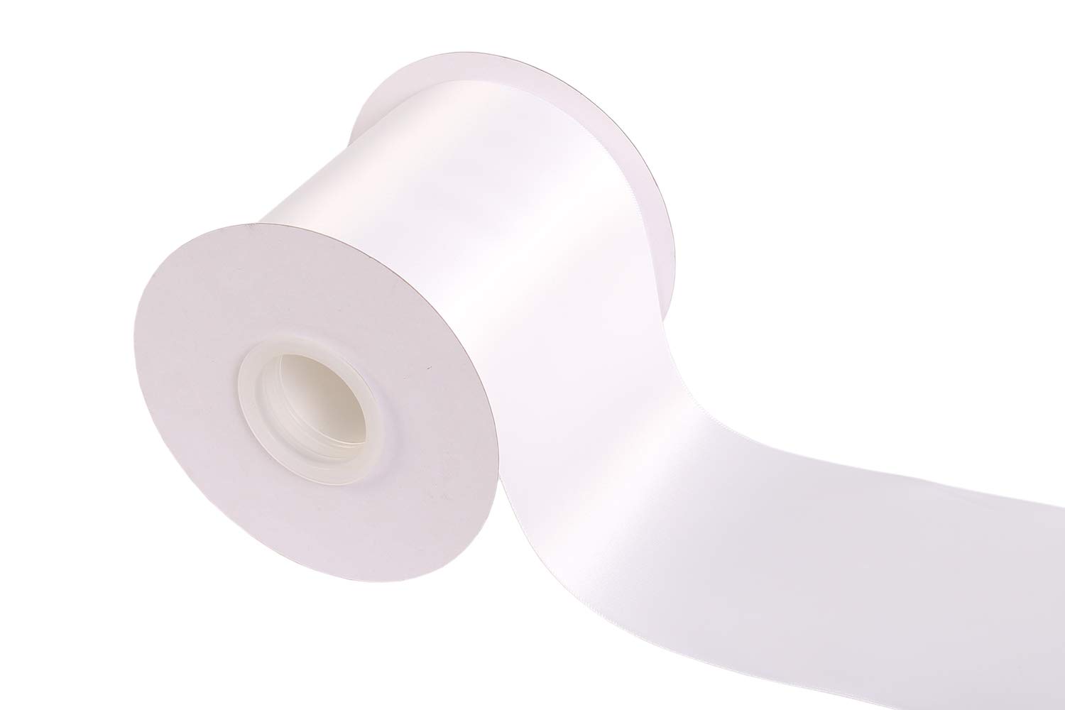 ITIsparkle 4" Inch Wide Solid Color Double Faced Satin Ribbon 25 Yards-Roll Great for Chair Sash, Burgundy White ia1706ri4125029