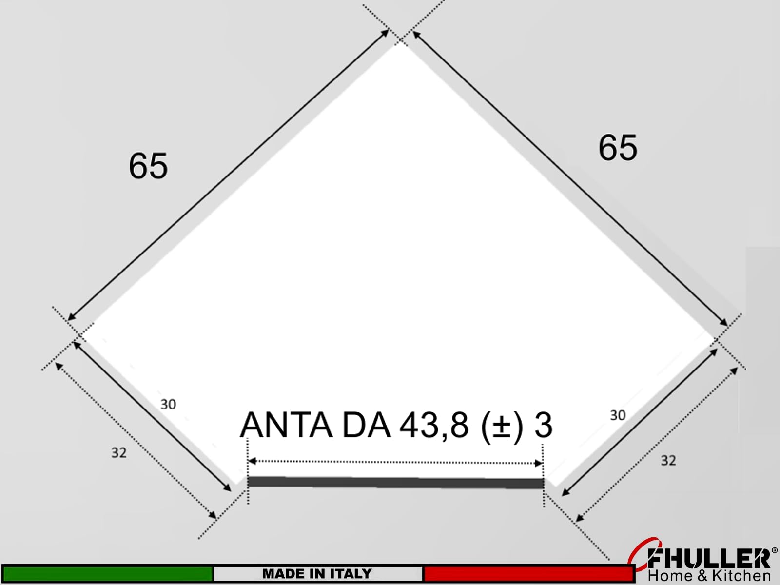 Kit Scolapiatti Angolare da Incasso 61x62 completo di Vaschette in Acciaio Inox