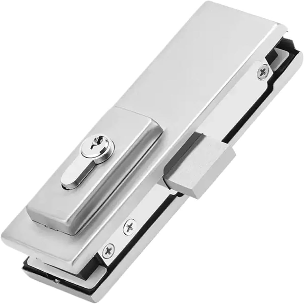 Tempered Glass Door Floor Lock Spring Square-Mouth Office Shop Latch Frameless Hardware