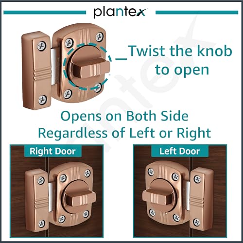 Image of Plantex Latch Lock for Main Door /Door Latch for Bathroom /Door Lock Latch for Home /Office /Bedroom /Door Stopper /Baby Latch -Pack of 1 (PVD Rose Gold)