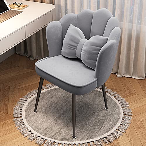 Silla de Oficina de Terciopelo para Dormitorio, Sala de Estar, Silla ergonómica para Maquillaje, Silla de computadora con Giro de 360°, tapizada para Oficina en casa.
