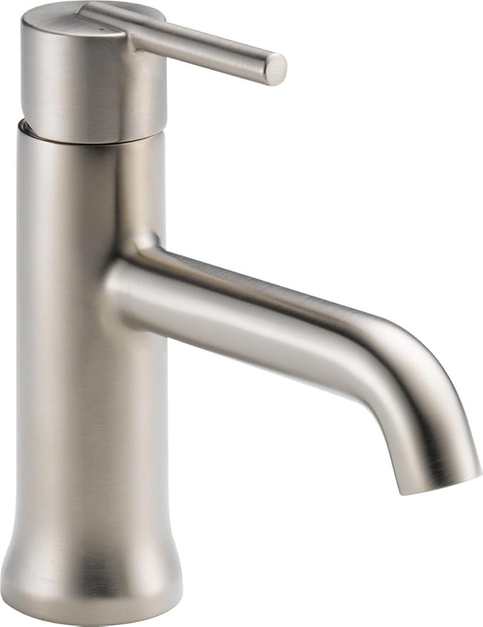 Delta Faucet Trinsic Single Hole Bathroom Faucet Brushed Nickel, Single