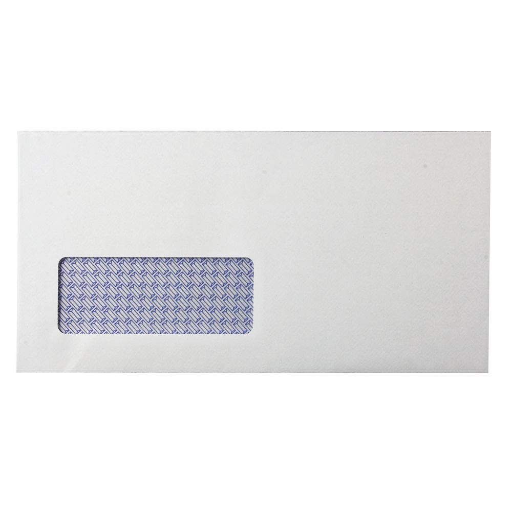 Q-Connect KF3455 Briefumschläge DIN lang mit niedrigem Fenster, 80 g/m², Haftklebung, 1000 Stück, weiß