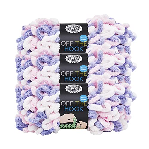 Image of Lion Brand Yarn, Off The Hook Loop Yarn, Unicorn, Multicolor, 3 Pack