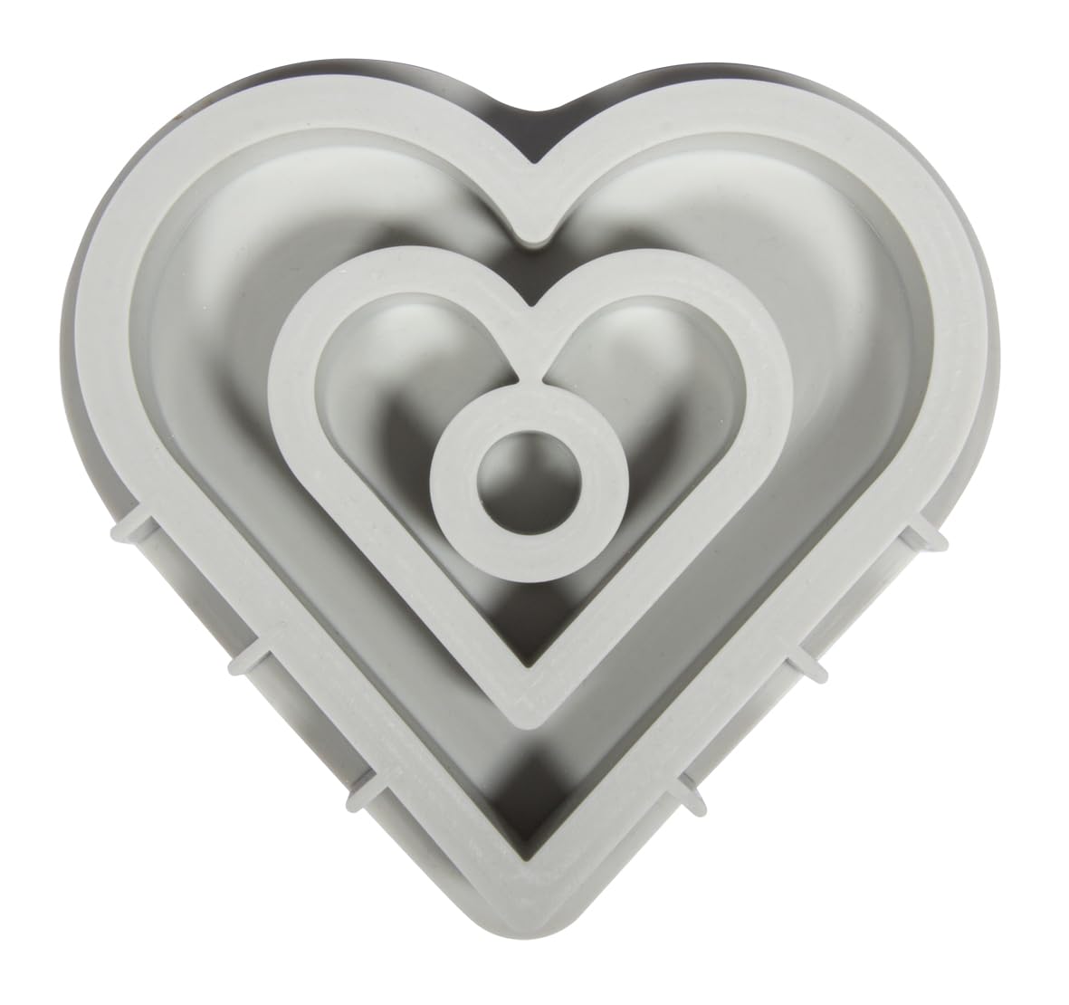 Rayher Raysin 36166000 Silicone Mould Candle Holder Heart, 15.9 x 15 cm, Height 2.5 cm, Includes 3 x 5 Stencils, for Pouring with Creative Concrete, Raysin Casting Powder