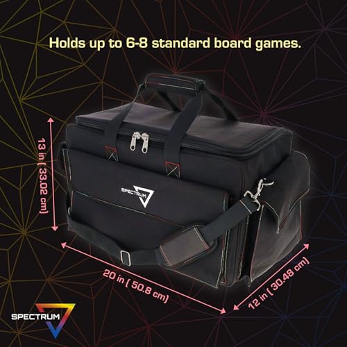 BCW Spectrum Board Game Bag | Durable Duffle for 6-8 Board Games | Expandable Pockets & Storage | Comfortable Removable Shoulder Strap | Easy Top & Side Access3