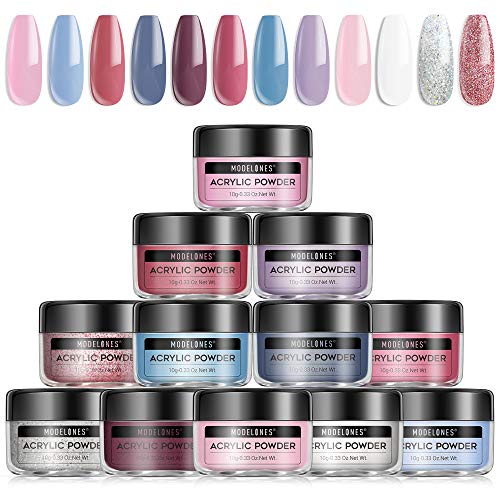 Modelones Acylic Powder Morandi Colorful Set 12 Color Professional Polymer Colorful Kit No Nail Lamp Needed