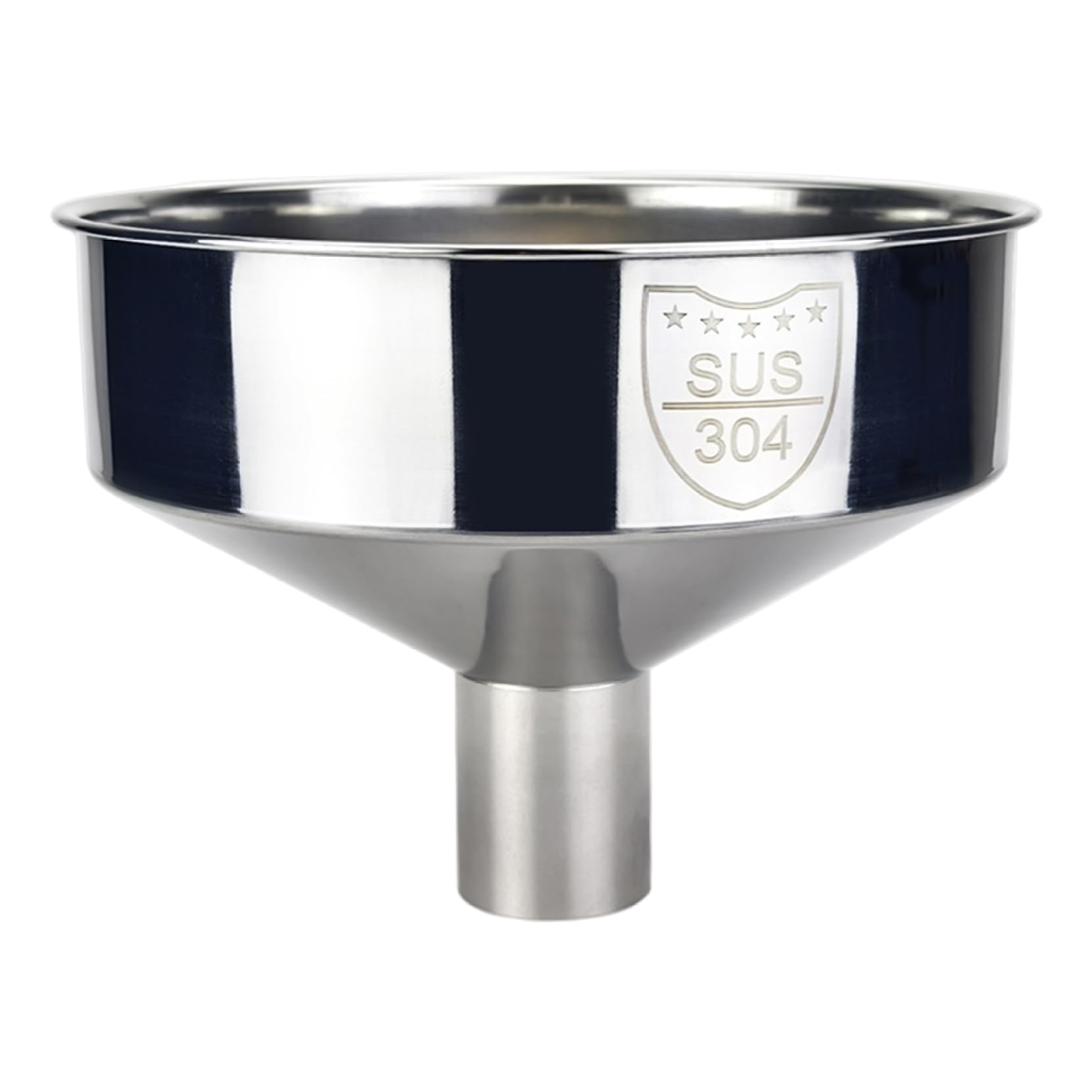 Takingup Large Mouth Funnel, 8-Inch Wide Stainless Steel Large Mouth Funnel for Kitchen Use, Seamless Design for Liquids & Dry Goods
