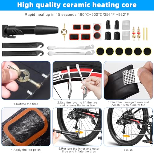 Suprbee 40 pcs Kit de Herramientas de Reparación de Bicicletas, 16 en 1 Kit Repara Pinchazos Bicicleta con Bomba de Neumático de Bicicleta, Bolsa Herramientas Bicicleta para Bicicletas de Montaña - imagen 4