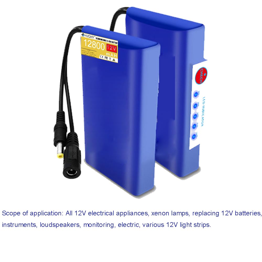 12V 12800mAh Akumulator litowo-jonowy polimerowy Akumulator litowo-jonowy do pasków świetlnych LED Zabawki elektryczne Głośniki Lampy przepuklinowe z ładowarką,12v 12800mah,without light