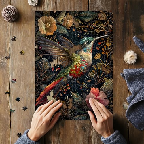 Rompecabezas Vintage Colibrí Naturaleza 18+ Anos miniatura 3
