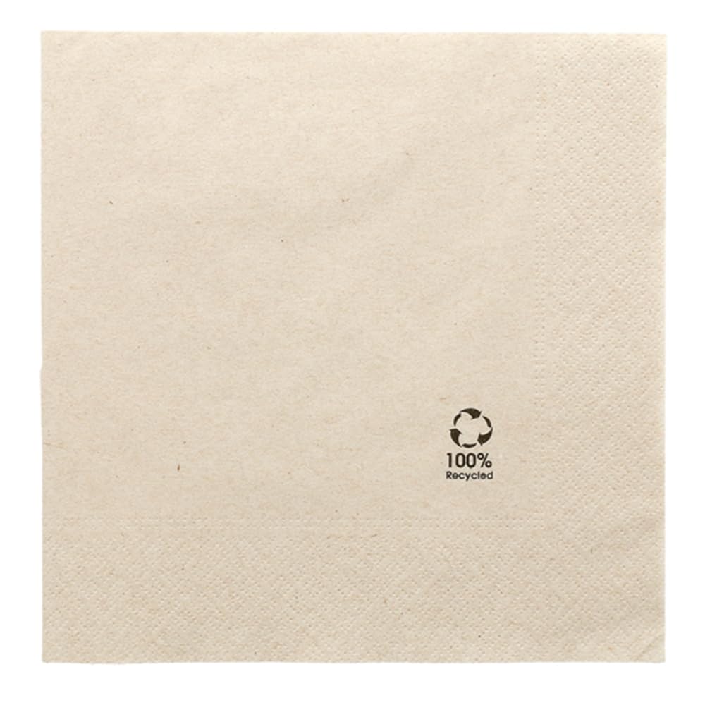 García de Pou 1600 Unités - Serviettes Ecolabel 2 Plis 18 g/m2, 39 x 39 cm Naturel ouate Recyclée