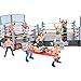 PowerTRC 32 Pieces Wrestling Toys, Wrestler Play Set with 2 Wrestle Rings (Hexagon & Square), 12 Wrestlers, 18 Accessories, Toy Figures Cake Topper Birthday Party Decoration Gift Toy for Kids