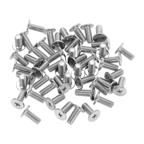 QUARKZMAN Viti A Testa Piatta E Rotonda M6-1 x 14mm 50Pezzi 304 Acciaio Inox croce Guida Macchina Viti Hardware Fissaggio Per Collegamento Mobili