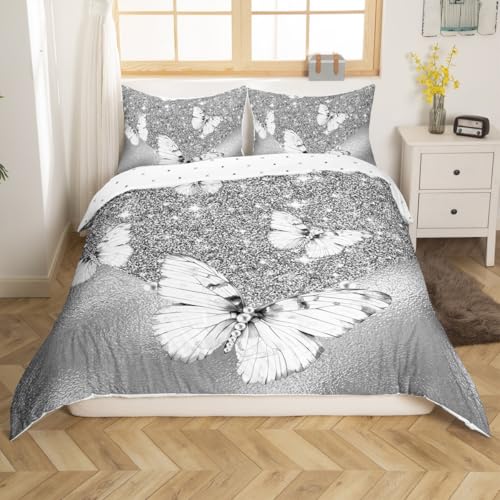 Housse de couette papillon lit double pour chambre d'enfant cosy - 3