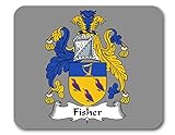 Fisher Coat of Arms/Fisher Family Crest Mousepad by Carpe Diem Designs, Made in The U.S.A