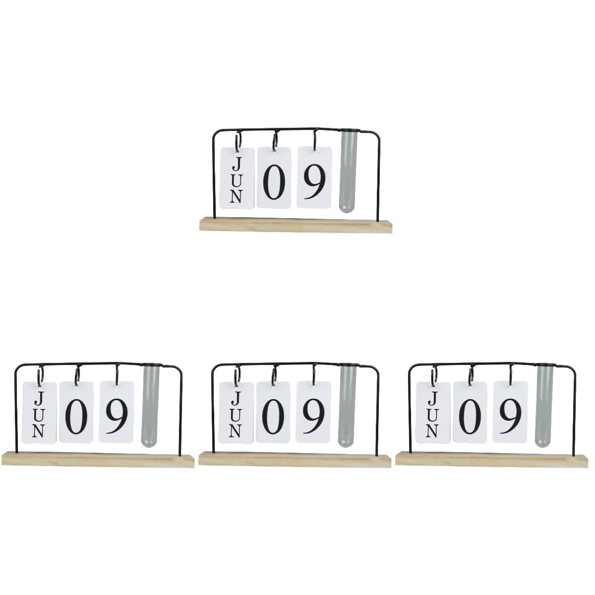 4 pezzi calendario da tavolo composizione floreale calendario da tavolo 2023 calendari perpetui in metallo calendario supporto in legno calendario decorativo pianificatore decorazioni per la casa