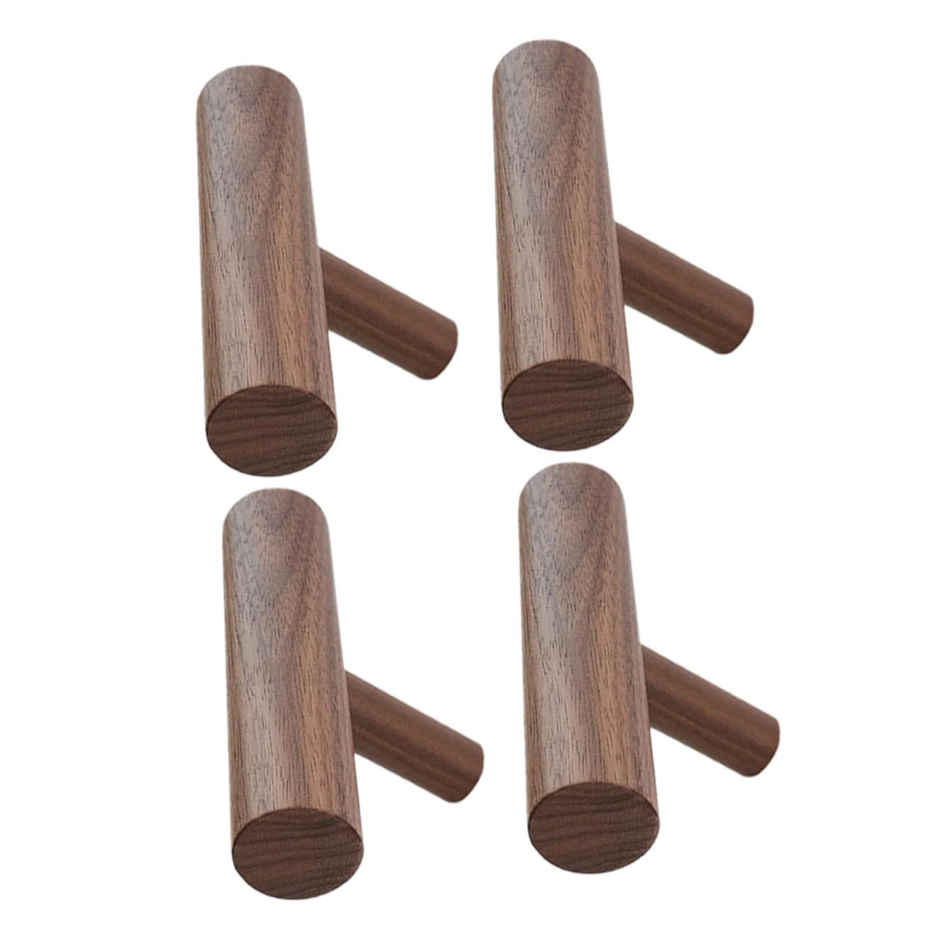 Ganchos de Madera para Abrigos 4 Piezas, Pared, Nogal