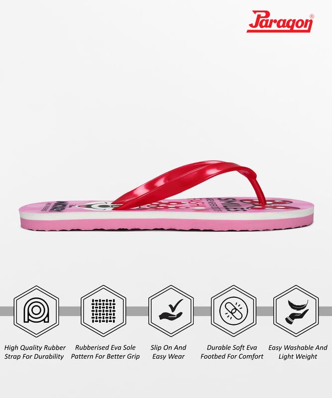 Image of PARAGON DK3743L Women's Pink Slipper Flipflops | Trendy Cushioned Slippers, Stylish and Durable | Perfect for Everyday Casual Wear
