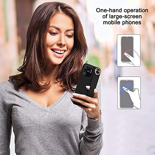 Case For Xiaomi Redmi 10C 4G Phone Case,Wrist Strap Stand Bracelet Case With Tempered Glass Screen Protector Silicone Shockproof Protective Cover Wristband Phone Case For Xiaomi Redmi 10C 4G - Black #TOP4
