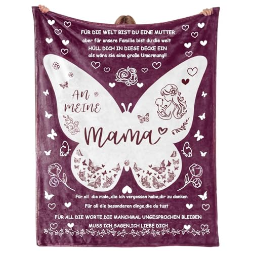 Charfia Muttertagsgeschenke für Mama, Kuscheldecke Geschenke für Mama,...