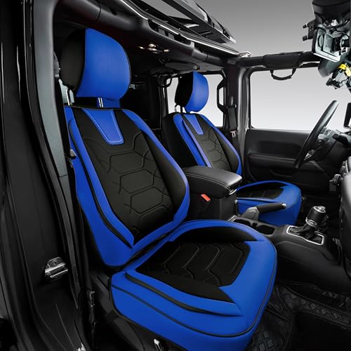 OASIS AUTO Black & Blue Jeep JK Seat Covers