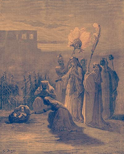 Lienzo Moisés entre los juncos Gustave Dore pintura de alta fidelidad 60x90cm arte para oficina