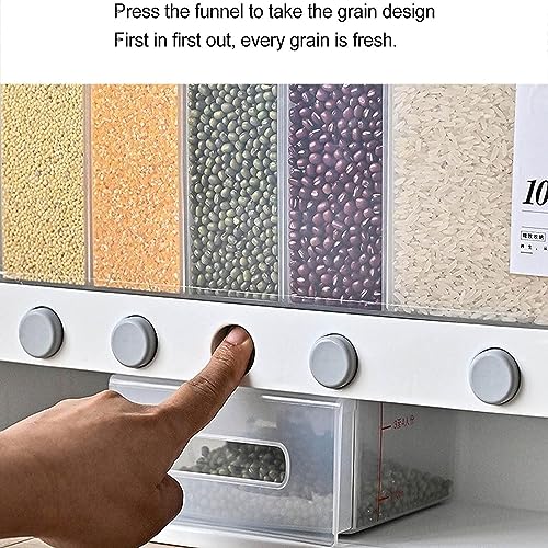 Distributeur de nourriture sèche murale récipient à grains transparent à compartiment