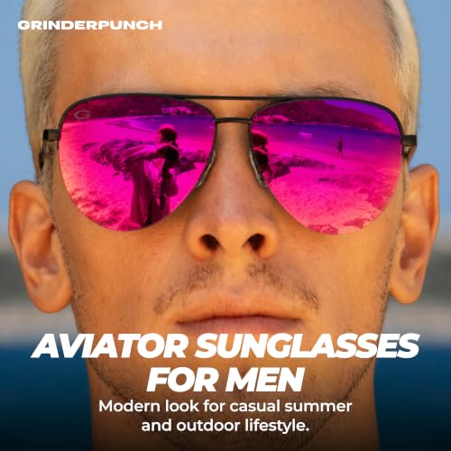 Image of grinderPUNCH Polarized Aviator Sunglasses Men Women 70s Retro Costume UV400 | Polarized UV400 Aviator, 70s Retro Gold Metal Frame, Classic Pilot Style, Costume and Fashion, for Men and Women