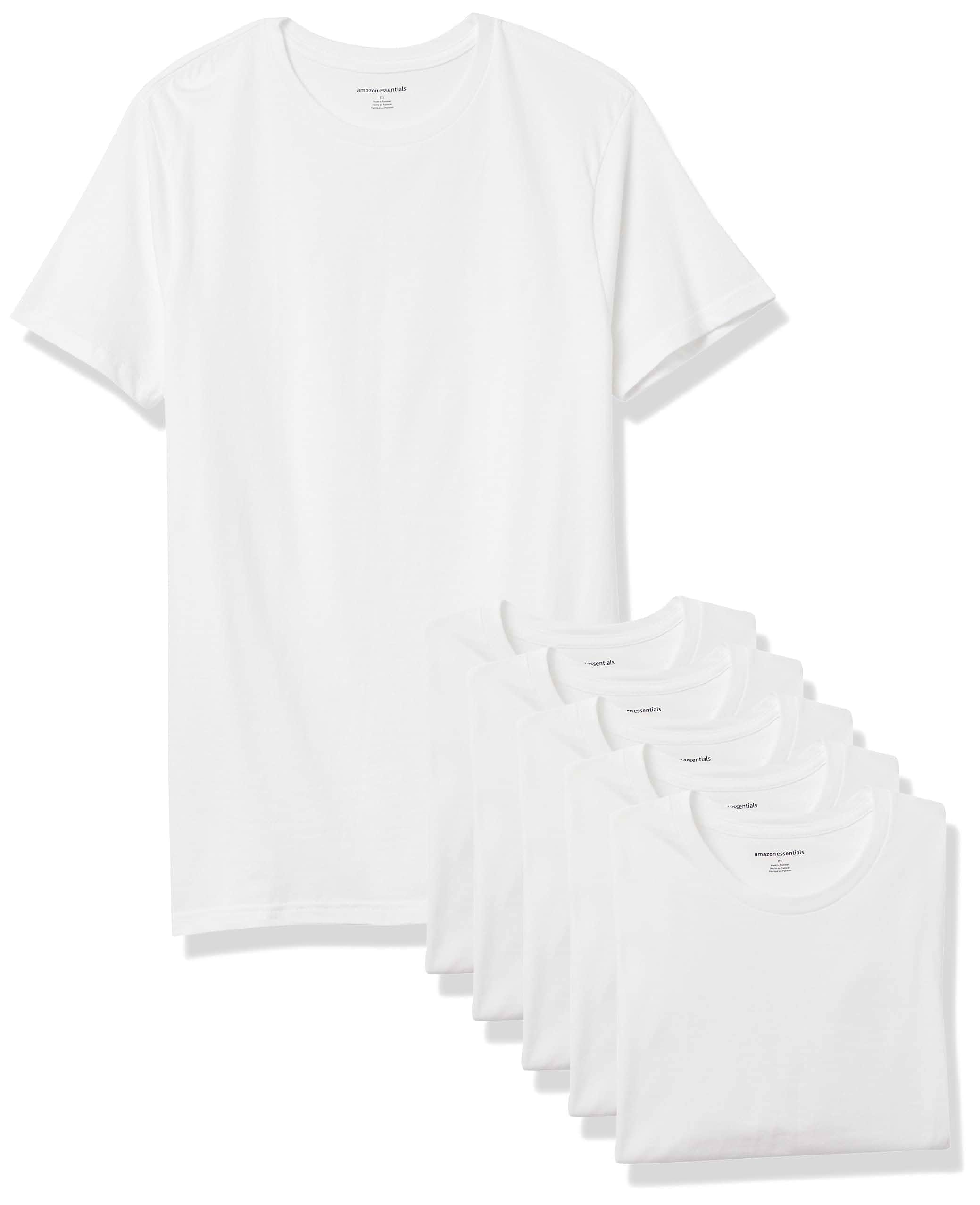 Amazon Essentials Men's Slim Fit Crewneck Undershirts, Pack of 6